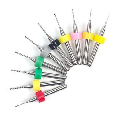 Imagem de Kit 10 Brocas Fresas Topo Raiadas Tupia Cnc Micro Retifica