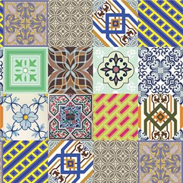 Imagem de Papel de Parede Adesivo Lavável Para Cozinha Banheiro Azulejo Diversos Modelos Rolo 1m Azulejo:AJ009