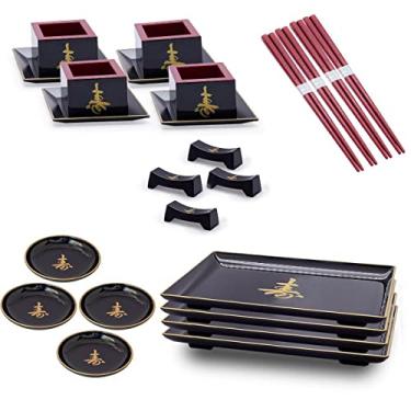 Imagem de Kit Oriental Japonês Sushi Sashimi Para 4 Pessoas