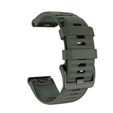 Imagem de KAPPDE Novo 20 22 26mm Silicone Sport Silicone Watch Band Strap para Garmin Fenix 5X 6X Pro 5 6 5s Plus 6s 3 3HR Watch Easyfit Pulseira (Cor: Verde Exército, Tamanho: 20mm Fenix 5S 6S Pro)