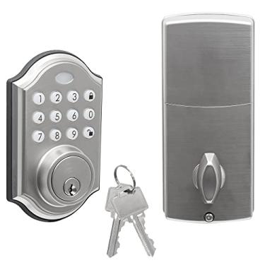 Imagem de KIAYACI Teclado de entrada sem chave fechadura eletrônica digital inteligente, fechadura de porta prata