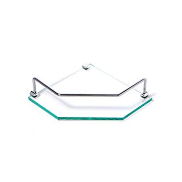 Imagem de Porta Shampoo de Canto Reto em Vidro Incolor Lapidado - Aquabox - 20cmx20cmx8mm