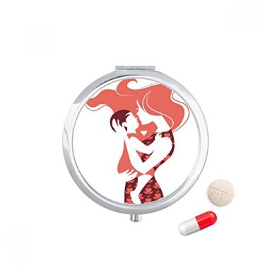 Imagem de Porta-comprimidos com estampa de afeto para mãe e filhos, caixa de armazenamento de remédios