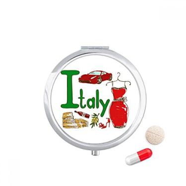 Imagem de Caixa de comprimidos com estampa de marco nacional da Itália para armazenamento de remédios