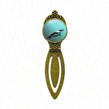 Imagem de Marcador de página retrô com pinguim, criatura, ciência, natureza, marcador de livro