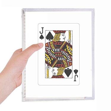 Imagem de Caderno de cartas Spade J com estampa de folhas soltas e diários recarregáveis