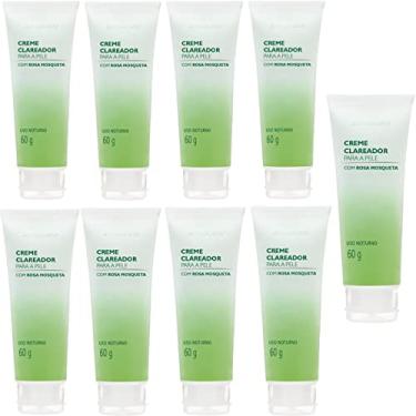 Imagem de Kit 9 Creme Clareador Para Pele Com Rosa Mosqueta 60g