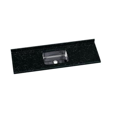 Imagem de Cuba para Cozinha em Mármore Sintético com Cuba em Aço Inox 160cmx55cm AJ Rorato Preto