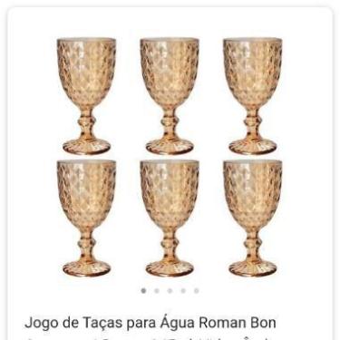 Imagem de Jogo C/6  Taças Para Água Roman  345ml, Vidro, Âmbar - - Rojemac
