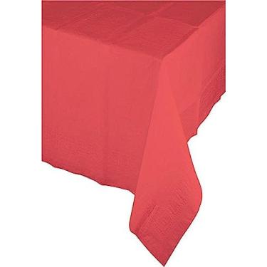 Imagem de Creative Converting Toalha de mesa de plástico retangular, 137 cm x 274 cm, vermelha