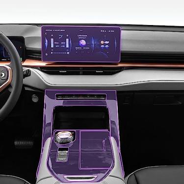 Imagem de LAVIYE Filme interior do carro painel de instrumentos placa de piano console central de deslocamento Anti-risco transparente TPU PPF Filme, para GWM Haval H6 2021-2023