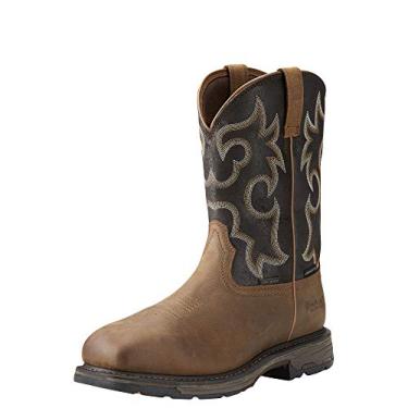 Imagem de Bota de trabalho masculina Ariat Workhog H2O 400 g Composite Toe, Rye Brown/Coffee, 8.5