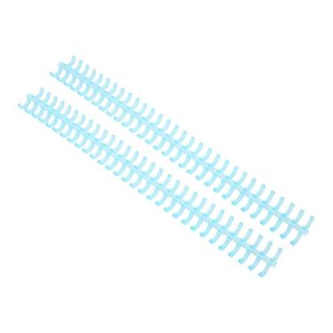 Imagem de Tira de Encadernação de Livro Cortável 30 Furos à Prova de Ferrugem 10 Peças Ferramenta de Encadernação de Livro Resistente Ao Desgaste para Material Escolar (Transparente Azul