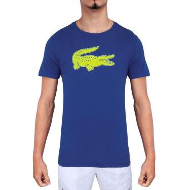 Imagem de Camiseta Lacoste Croco 3D Sport TH2042 Azul e Verde