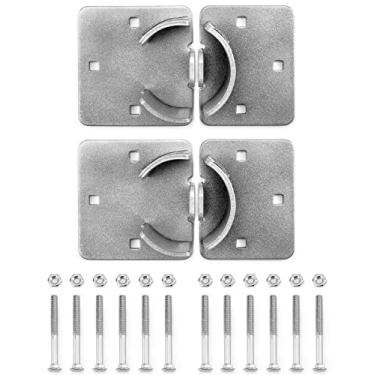 Imagem de QWORK Heavy Duty Puck Lock and Hasp, 2 Pack High Security Steel Hidden Shackle Keyed Alike Padlocks with Keys for Trucks, Gates, Vans and Vending Machines
