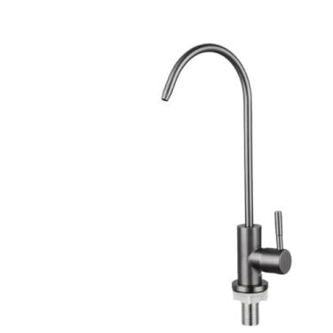 Imagem de 1/4quot; Torneiras de cozinha de aço inoxidável direto beber torneira ouro água potável torneira purificador de água torneira, arma cinza, 1