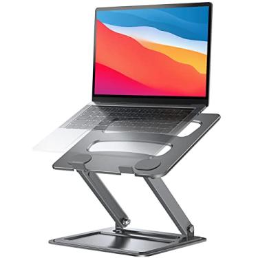 Imagem de LORYERGO Ajustável e portátil para laptops de 17,3 polegadas, suporte de laptop de ajuste para mesa, suporta elevação de laptop de até 8 kg - cinza