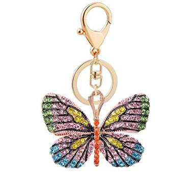 Imagem de Chaveiro de borboleta, chaveiro de animal fofo para mulheres, meninas, porta-chaves de carro, bolsa de presente, porta-chaves, decoração, pingente de borboleta, amarelo borboleta, tamanho único