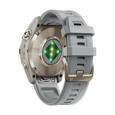 Imagem de OUTVI Pulseira de relógio para Garmin Fenix 5S 6S 7S Pro Solar Silicone Light Gold Buckle Quick Fit 20 mm Pulseira de substituição para Garmin Epix Pro Gen 2 42 mm Descent Mk2S/3/3i para mulheres,