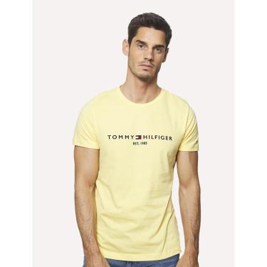 Imagem de Camiseta Tommy Hilfiger Masculina Core Logo Tee Amarelo Claro-Masculino