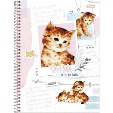 Imagem de Caderno Universitário Smoogies Grande Foroni com 1 Matéria - 80 Folhas Caderno Cachorro ou Gato (Gato)