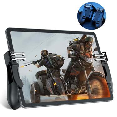 Imagem de Rakizbe Controle PUBG para iPad, 4 gatilhos [operação com 6 dedos] Gatilho sensível para gamepad, suporta iPad e tablet de 9,7 a 12,9 polegadas (espessura < 10 mm)