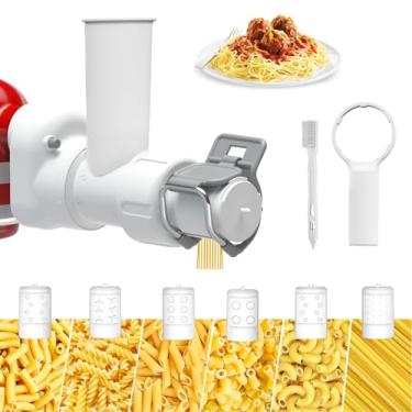 Imagem de Acessório de máquina de macarrão para batedeira Kitchenaid com 6 formas diferentes de saída de massa, acessórios e acessórios duráveis KitchenAid, pode ser lavado na lava-louças