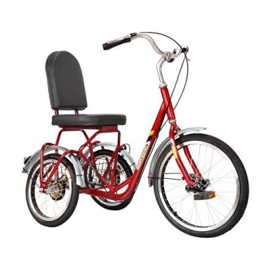 Imagem de Triciclo adulto bicicleta cruiser de três rodas, velocidade única, baixa passagem, três rodas com assento ampliado e ampliado para mulheres, homens, idosos, piquenique, ciclismo, pedalada