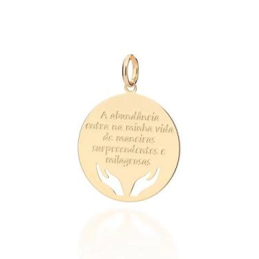 Imagem de Pingente banhado ouro 3x 24k 18k e 22k feminino rommanel redondo mãos 