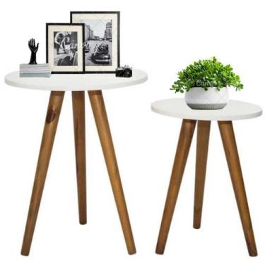 Imagem de Conjunto Mesa De Enfeite Para Casa Mesinha Tripé Retrô Decoração Para 