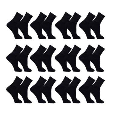 Imagem de Kit 12 Pares de Meias Masculina Sport Cano Médio - Try Basics, Preto, 