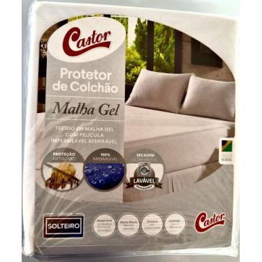 Imagem de Protetor de Colchão Solteiro Impermeável Malha Gel - Branco - 90x190x4