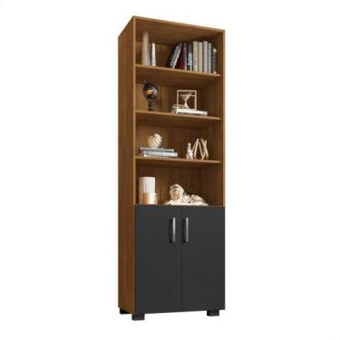 Imagem de Estante 5 Prateleiras Livreiro Sala Freijó E Porta Pequena - Móveis Le