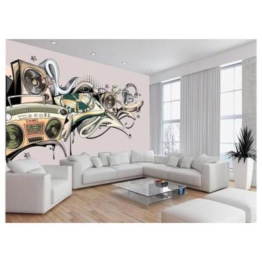 Imagem de Papel De Parede 3D Musica Toca Fita Retrô Tape 3,5M Mus56 - Você Decor