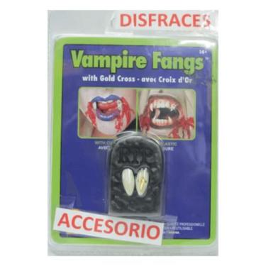 Imagem de Presas De Vampiro Com Cruz P/ Halloween Para Fantasia - Abrakadabra, U