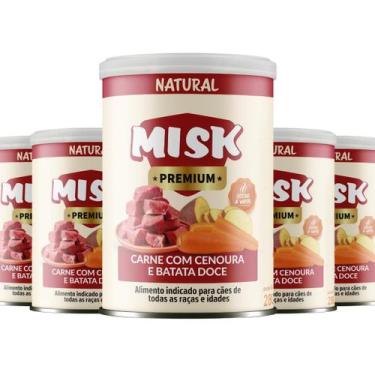 Imagem de Kit 5 Ração Úmida Natural Misk Carne Com Cenoura Batata Doce