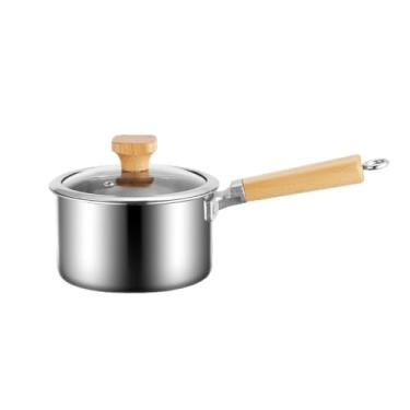 Imagem de Generic Panela com tampa Panela de cozimento de aço inoxidável multiuso para macarrão Panela de estoque Panela de molho para cozinha Hotel, Sem Vaporizador, 16cm