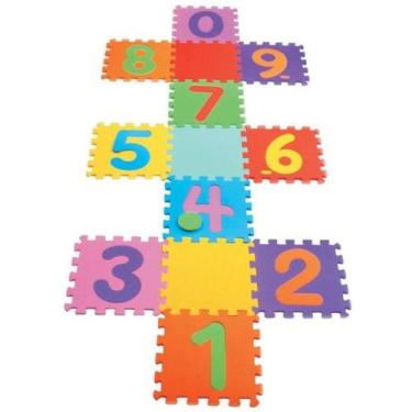 Imagem de Tapete Eva Infantil 28x28cmx5mm Amarelinha 16 Peças - Evamax, Colorido