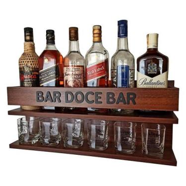 Imagem de Bar Parede Adega Barzinho Bar Doce Bar - 60X26 Nova Imbuia - Co2Beer, 