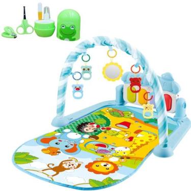 Imagem de Kit Tapete Infantil de Atividades Azul Animais + Manicure - Color Baby