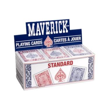 Imagem de Maverick Standard Playing Cards 12 Pack, Poker Size Standard Index, 12 Decks of Cards (6 Blue and 6 Red), Blackjack, Euchre, Canasta, Pinochle Card Game