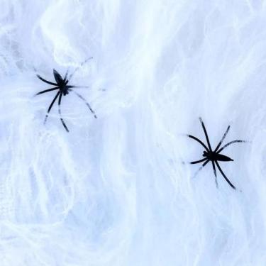 Imagem de Teia de Aranha Branca com Aranhas Decoração Halloween - Abrakadabra, U