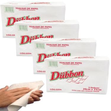 Imagem de Papel Toalha Interfolha Branco Banheiro 100%virgem 4 Pacotes - Dubon