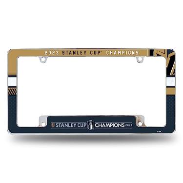 Imagem de Rico Industries NHL Hockey Vegas Golden Knights 2023 Stanley Cup Champions 30,5 cm x 15,24 cm cromado moldura de placa automotiva para carro/caminhão/SUV