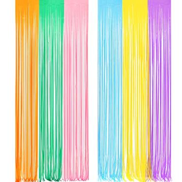 Imagem de Cortina de tinsel pastel para festas – GREATRIL cor pastel, cortina de franja, para fotos para aniversários, Páscoa, bebê, noiva, chá de unicórnio, decoração de festa