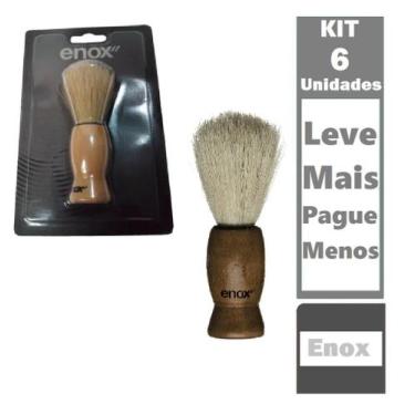 Imagem de Kit 6 Pincel de Barba Pequeno Enox Cerdas Naturais