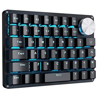 Imagem de Koolertron Teclado mecânico para jogos de uma mão com 24 teclas macro, mini teclado totalmente programável de 45 teclas, interruptores com luz de fundo azul/vermelho para jogadores de PC com Windows