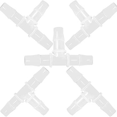 Imagem de ANPTGHT Encaixe em T de 5/40.6 cm Encaixe de farpa igual de 3 vias para mangueira de 3 vias, adaptador de emenda de junta de emenda para combustível gás líquido ar (pacote com 5)