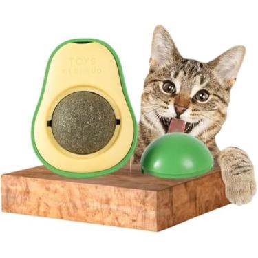 Imagem de Abacate De Brinquedo Para Gatos Com Catnip Erva Gato Natural Bola de Lamber