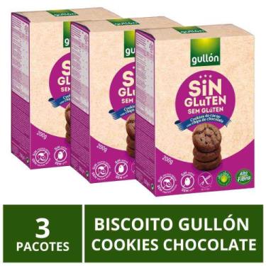 Imagem de Biscoito Gullón Sem Glúten, Cookie Chocolate, 3 Pacotes 200g